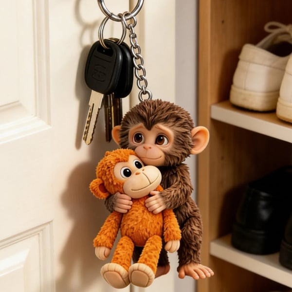 🏆Last Day 60% OFF - 🐵 3D Viral Punch Monkey Keychain with Gifts Coin💕Free Coin Gifts
