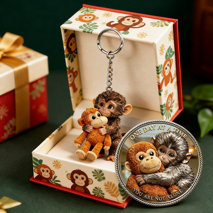🏆Last Day 60% OFF - 🐵 3D Viral Punch Monkey Keychain with Gifts Coin💕Free Coin Gifts